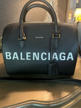 FAB Balenciaga Black Satchel with White Logo- please read description ❤️❤️❤️